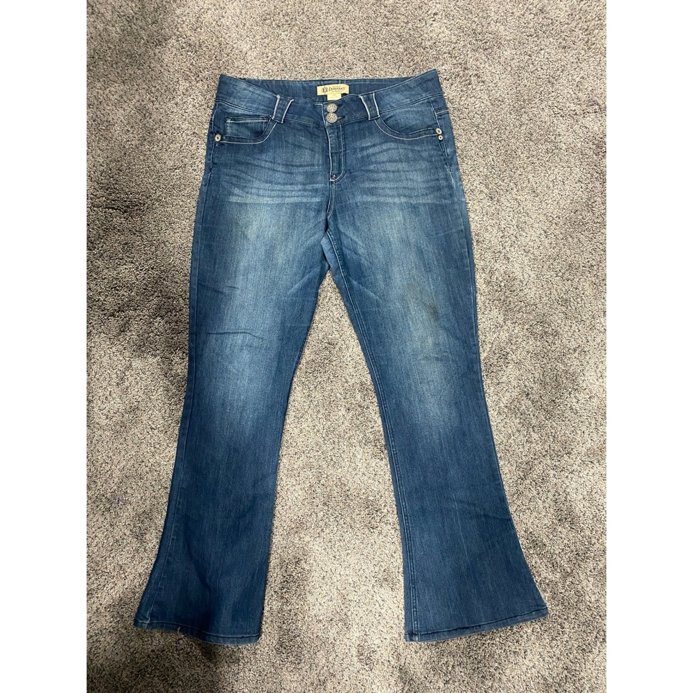 Democracy Ab Solution Bootcut Jeans Blue Denim Flared Leg Women Size 14